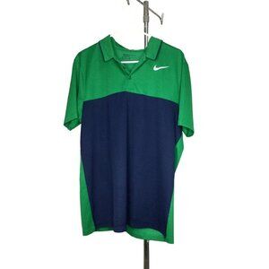 Nike Dri-Fit Golf Polo Men's Large Green Blue Shirt Size Large‎